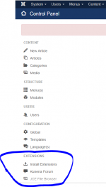 Aw: Set menu link in Joomla Control Panel