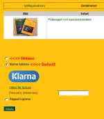 Klarna as default selection in payment